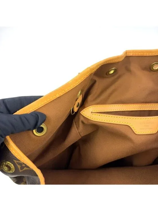 Louis Vuitton Montsouris GM Monogram Leather Brown Backpack Gold - Picture 12 of 15